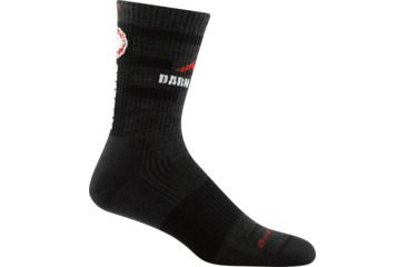 Image of Darn Tough Spartan Crew Lightweight with Cushion Socks - Men's, Charcoal, Large 1025-CHARCOAL/BLACK-L-DARN