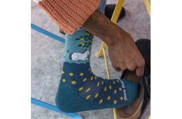 Image of Darn Tough Wild Life Crew Lightweight With Cushion Shoes - Womens, Dark Teal, Small, 6105-DARK-TEAL-S-DARN