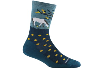 Image of Darn Tough Wild Life Crew Lightweight With Cushion Shoes - Womens, Dark Teal, Small, 6105-DARK-TEAL-S-DARN