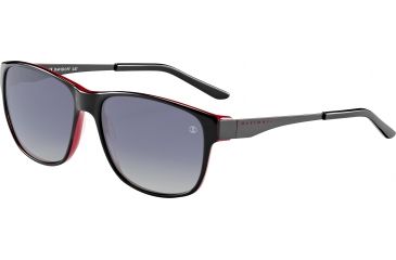 Image of Davidoff 97206 Single Vision Prescription Sunglasses, Black Red Frame, Polarized, 97206-4139SV
