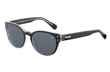 Image of Davidoff 97120 Single Vision Prescription Sunglasses - Black Frame and Grey Green Lens 97120-8738SV