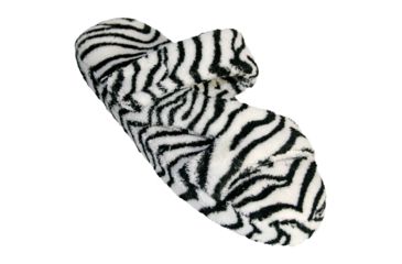 Image of Womens Fluffy Z Slippers, Zebra, 9-10