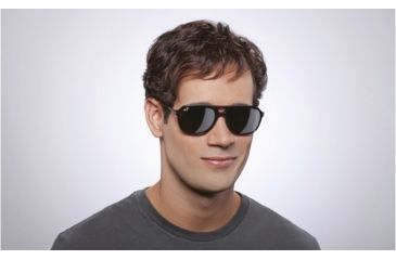 Image of Maui Jim Dawn Patrol Sunglasses w/ Gloss Black Frame and Neutral Grey Lenses - 223-02, On Model