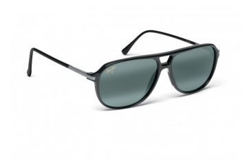 Image of Maui Jim Dawn Patrol Sunglasses w/ Gloss Black Frame and Neutral Grey Lenses - 223-02, Quarter View