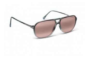 Image of Maui Jim Dawn Patrol Sunglasses w/ Grey Fade Frame and Maui Rose Lenses - R223-11, Quarter View