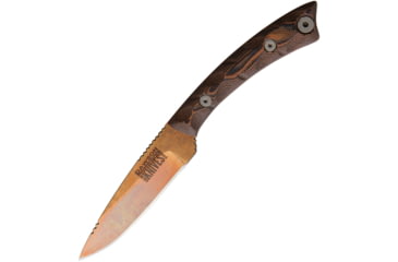 Image of Dawson Knives Angler Orange Knife, 3 Arizona copper finish CPM-3V carbon steel blade, Black and orange sculpted G10 handle, 696302764124