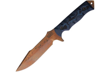 Image of Dawson Knives Mojave 6 Blue/Black Knife, 6 Arizona copper finish CPM-3V carbon steel blade, Black and blue sculpted G10 handle, 664339889172