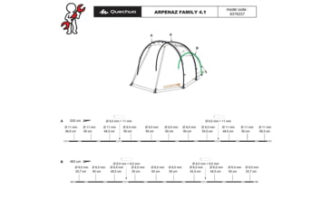 Image of Decathlon Arpenaz Waterproof Family Camping Tent, Light Gray, 4 Person, 2611395