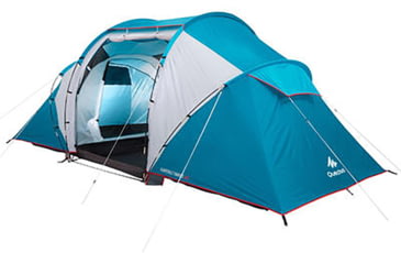 Image of Decathlon Quechua Waterproof Family Camping Tent, 2 Rooms, Blue, 4 Person, 4006569