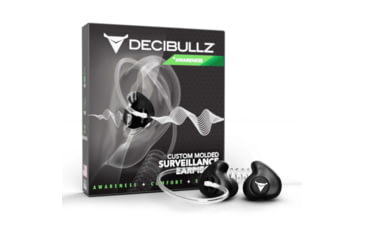 Image of Decibullz Custom Moldable Surveillance Earpieces w/Awareness, Black, RTL-RDO-AWA-BLK