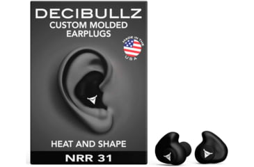 Image of Decibullz Custom Molded Earplugs, Black, Standard, PLG1-BLK