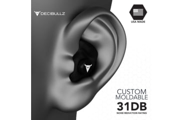 Image of Decibullz Custom Molded Earplugs, Black, Standard, PLG1-BLK