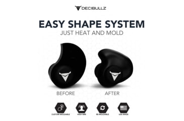 Image of Decibullz Custom Molded Earplugs, Black, Standard, PLG1-BLK