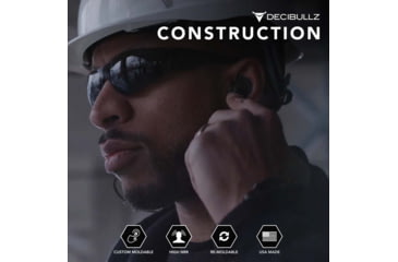 Image of Decibullz Custom Molded Earplugs, Black, Standard, PLG1-BLK