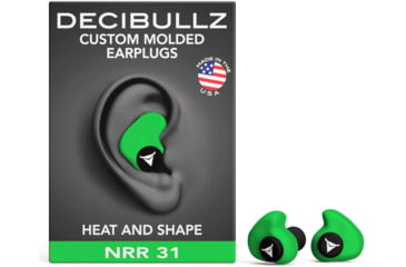 Image of Decibullz Custom Molded Earplugs, Green, Standard, PLG1-GRN