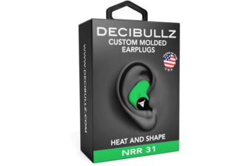Image of Decibullz Custom Molded Earplugs, Green, Standard, PLG1-GRN