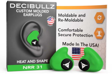 Image of Decibullz Custom Molded Earplugs, Green, Standard, PLG1-GRN