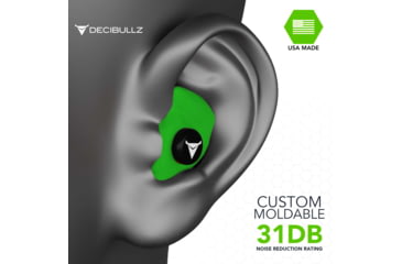 Image of Decibullz Custom Molded Earplugs, Green, Standard, PLG1-GRN