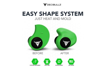 Image of Decibullz Custom Molded Earplugs, Green, Standard, PLG1-GRN