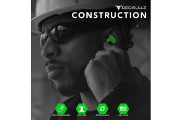 Image of Decibullz Custom Molded Earplugs, Green, Standard, PLG1-GRN