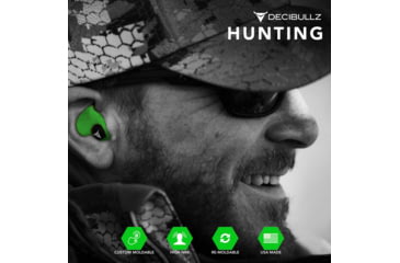 Image of Decibullz Custom Molded Earplugs, Green, Standard, PLG1-GRN