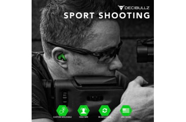 Image of Decibullz Custom Molded Earplugs, Green, Standard, PLG1-GRN