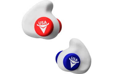 Image of Decibullz Custom Molded Earplugs, Limited USA Edition, Red/White/Blue, PLG1-USA