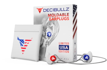 Image of Decibullz Custom Molded Earplugs, Limited USA Edition, Red/White/Blue, PLG1-USA