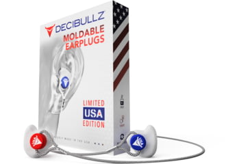 Image of Decibullz Custom Molded Earplugs, Limited USA Edition, Red/White/Blue, PLG1-USA