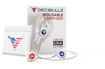 Image of Decibullz Custom Molded Earplugs, Limited USA Edition, Red/White/Blue, PLG1-USA