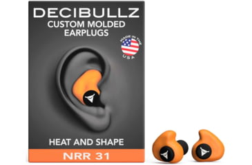 Image of Decibullz Custom Molded Earplugs, Orange, Standard, PLG1-ORG