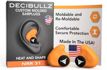 Image of Decibullz Custom Molded Earplugs, Orange, Standard, PLG1-ORG
