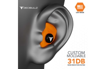 Image of Decibullz Custom Molded Earplugs, Orange, Standard, PLG1-ORG