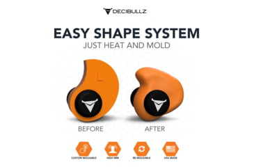 Image of Decibullz Custom Molded Earplugs, Orange, Standard, PLG1-ORG