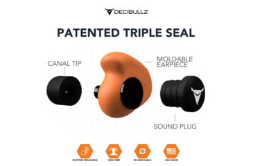 Image of Decibullz Custom Molded Earplugs, Orange, Standard, PLG1-ORG