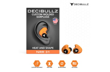 Image of Decibullz Custom Molded Earplugs, Orange, Standard, PLG1-ORG
