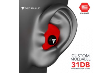 Image of Decibullz Custom Molded Earplugs, Red, Standard, PLG1-RED
