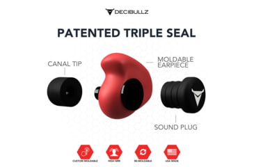 Image of Decibullz Custom Molded Earplugs, Red, Standard, PLG1-RED