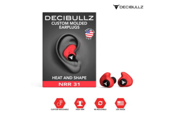 Image of Decibullz Custom Molded Earplugs, Red, Standard, PLG1-RED