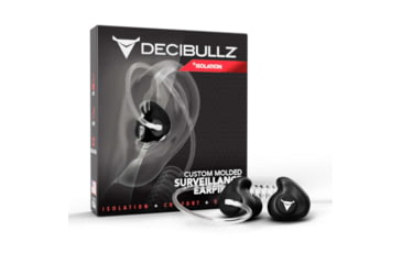 Image of Decibullz Custom Molded Surveillance Earpieces w/Isolation, Black, RTL-RDO-ISO-BLK