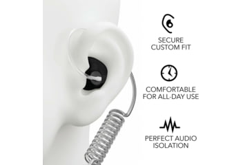 Image of Decibullz Custom Molded Surveillance Earpieces w/Isolation, Black, RTL-RDO-ISO-BLK