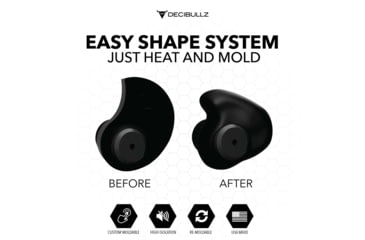 Image of Decibullz Custom Molded Surveillance Earpieces w/Isolation, Black, RTL-RDO-ISO-BLK