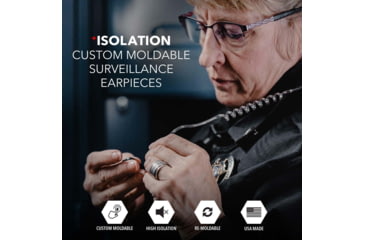 Image of Decibullz Custom Molded Surveillance Earpieces w/Isolation, Black, RTL-RDO-ISO-BLK
