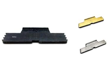 Image of DELTAC Extended Steel Slide Release Lever For Glock Gen1 To Gen4, Black, Golden Metallic, Silver