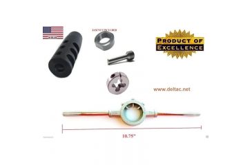 Image of DELTAC Slingshot Muzzle Brake For Mosin Nagant w/Complete Threading Kit Combo,Black, PKG113
