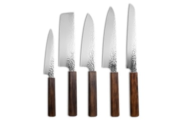 Image of Demko Demko Japanese San Mai Kitchen Cutlery 5 Piece Set Wax Canvas Roll, adult, BHQ-219434