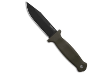 Image of Demko Knives Demko Armiger 4 Clip Point Fixed Blade Knife OD Green Rubber 4" Black, OD Green, 80CrV2, adult, BHQ-190938