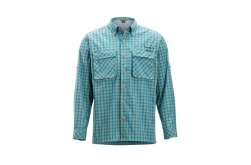 Image of Demo, ExOfficio Air Strip Gingham Long Sleeve - Mens, Citronella, Medium, 1001-3231-Citronella-M