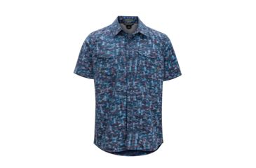 Image of Demo, ExOfficio Estacado Short Sleeve, Navy Fishline, M, 10023249-5618-M