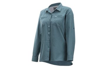 Image of Demo, ExOfficio Palata Check Long Sleeve - Women's, Malachite/Black, Small, 2001-3217-Malachite/Black-S